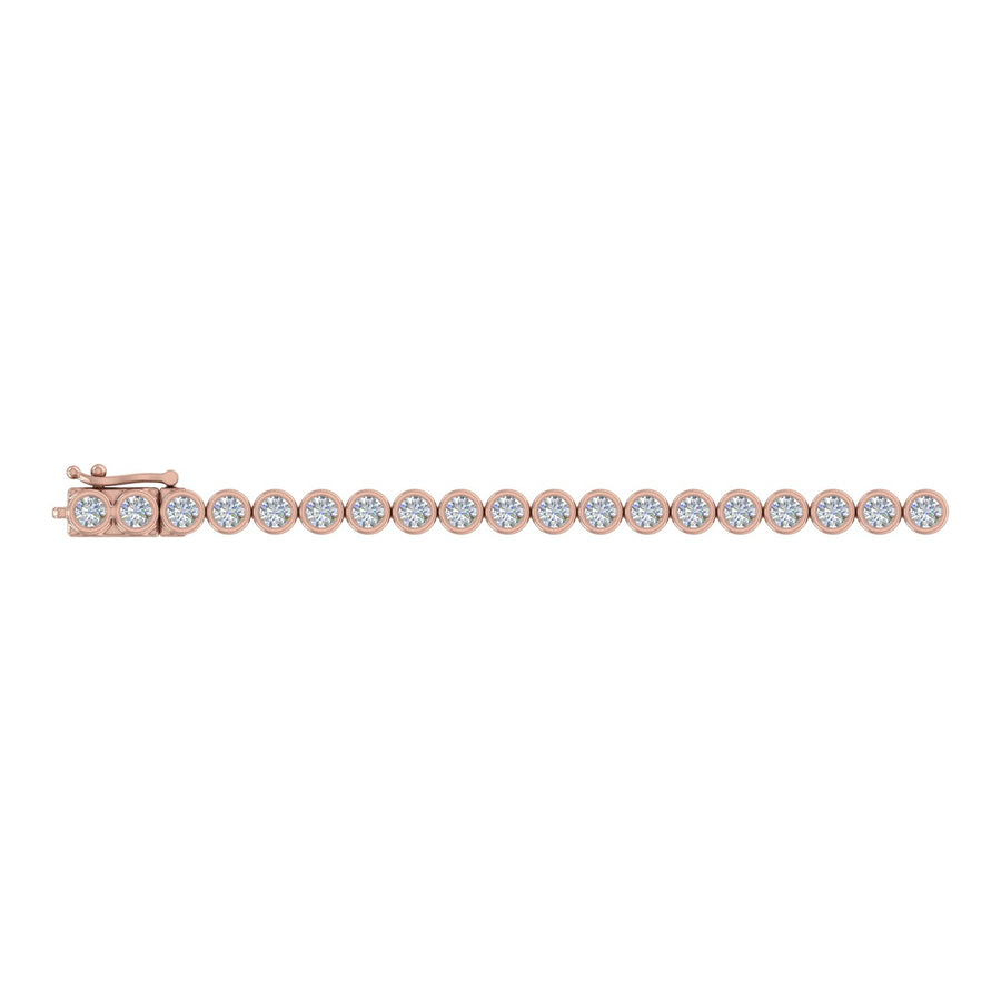 5 Carat Bezel Set Diamond Tennis Bracelet in 14K Gold (7.5 Inch) (I1-I2 Clarity)
