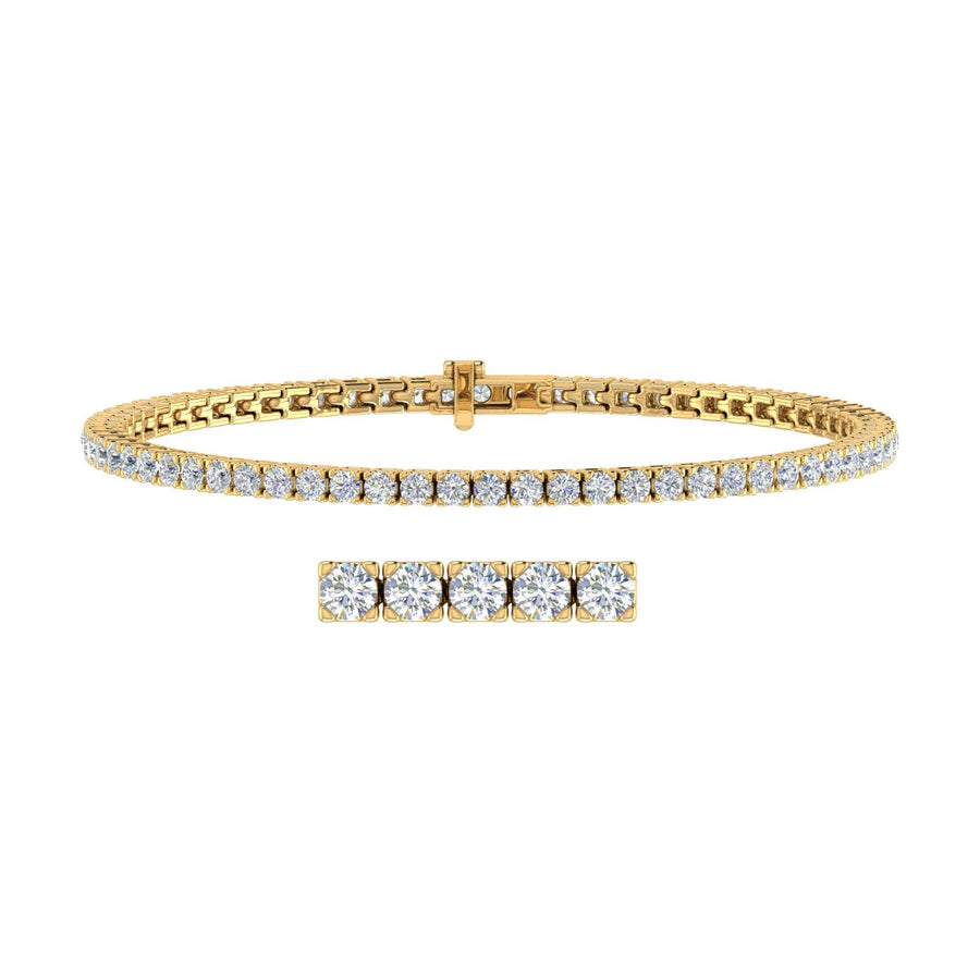 3 Carat Diamond Tennis Bracelet in 14K Gold (7 Inch) - IGI Certified (SI1-SI2 Clarity)