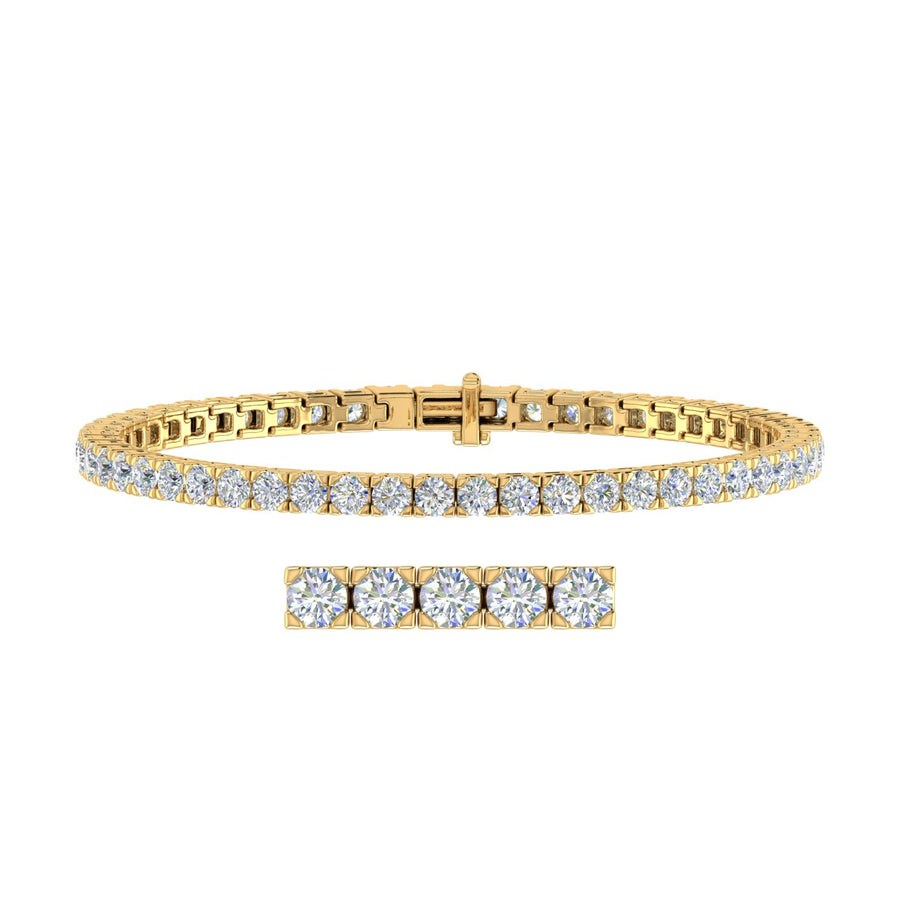 5 Carat Diamond Tennis Bracelet in 14K Gold (7 Inch) - IGI Certified (SI1-SI2 Clarity)