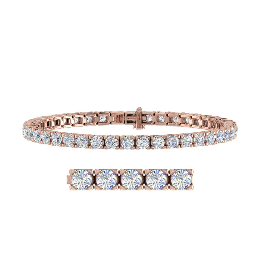 Round Lab Grown Diamond Tennis Bracelet in 14K White Gold (8 ct. tw.) -  Ignite Gems