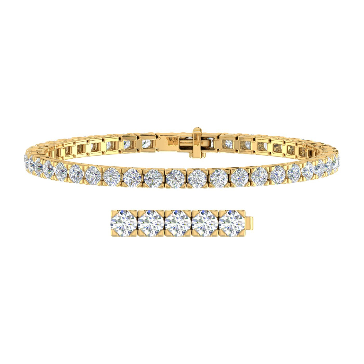 Carat Diamond Tennis Bracelet in 14K Gold (7 Inch) IGI