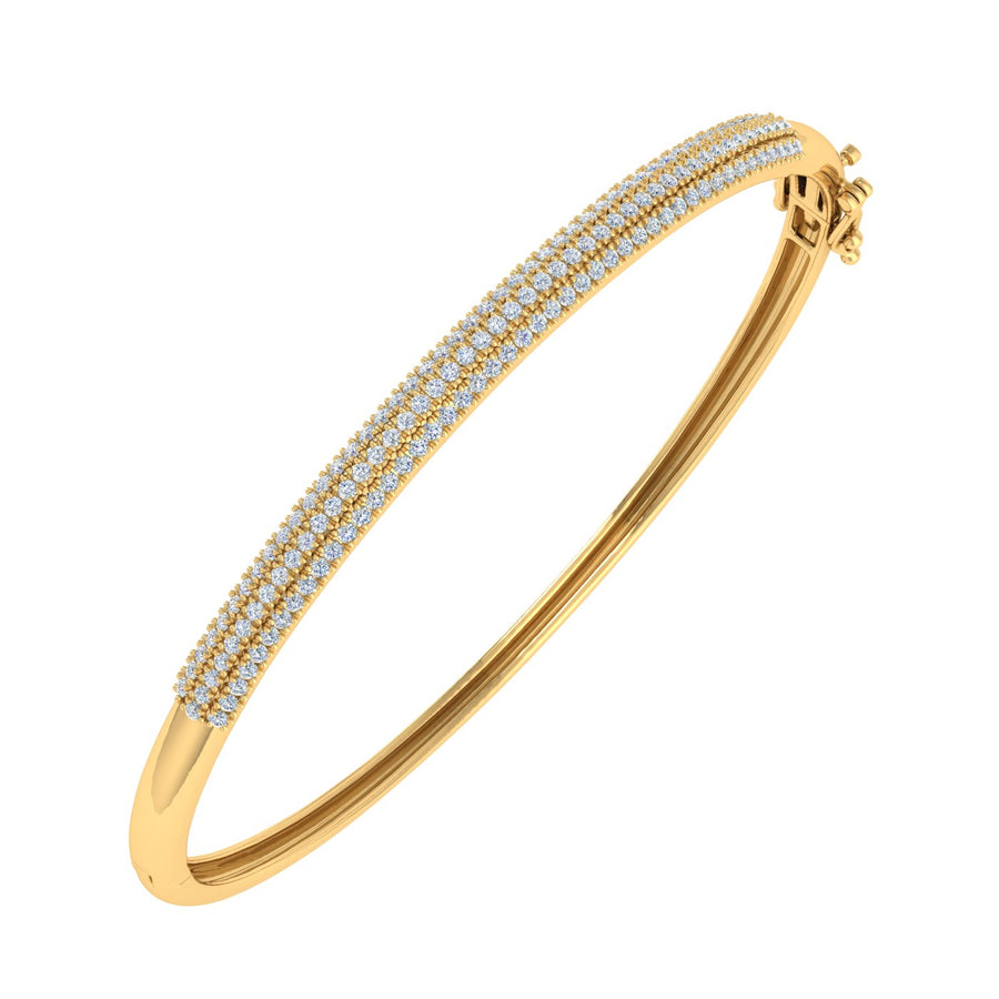 1 Carat Natural Diamond Bangle Bracelet in Gold