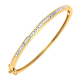 1 1/2 Carat Channel Set Diamond Womens Bangle Bracelet in Gold