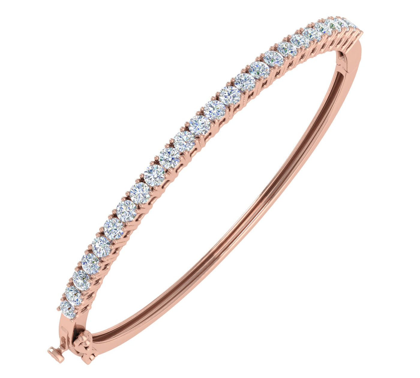 2 1/5 Carat Diamond Womens Bangle Bracelet in Gold