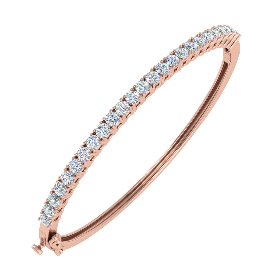 2 1/5 Carat Diamond Womens Bangle Bracelet in Gold