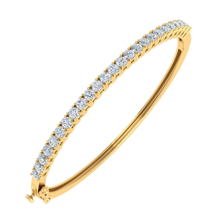 2 1/5 Carat Diamond Womens Bangle Bracelet in Gold