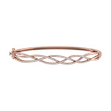 1/2 Carat Interwined Diamond Bangle Bracelet in Gold
