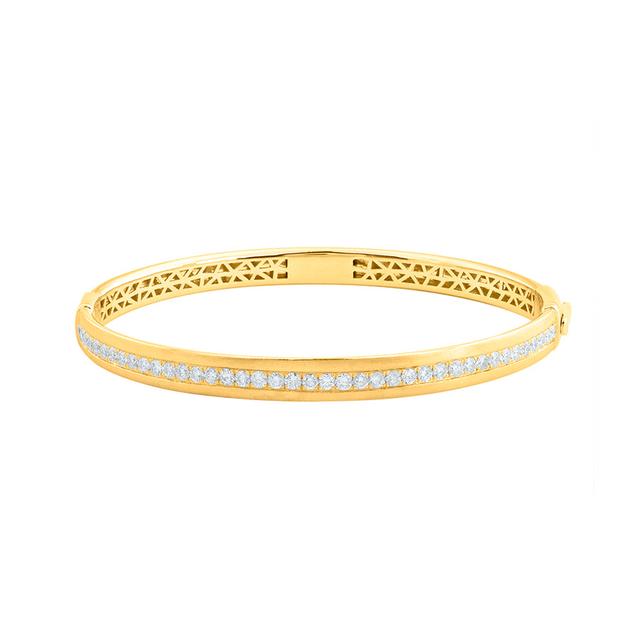 1 1/2 Carat Diamond Bangle Bracelet in Gold
