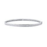 3/4 Carat Two Row Diamond Bangle Bracelet in Gold