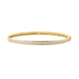 3/4 Carat Two Row Diamond Bangle Bracelet in Gold