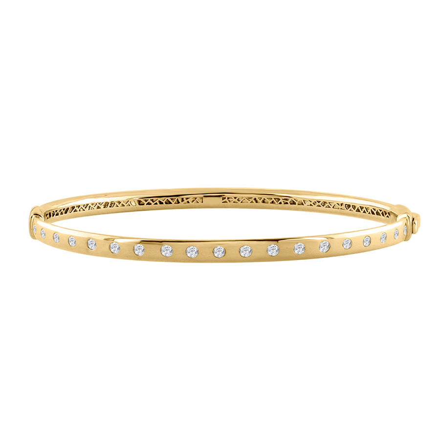 1/2 Carat Bezel Set Diamond Bangle Bracelet in Gold