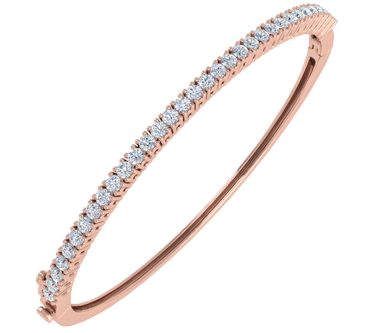 1 Carat Diamond Womens Bangle Bracelet in Gold