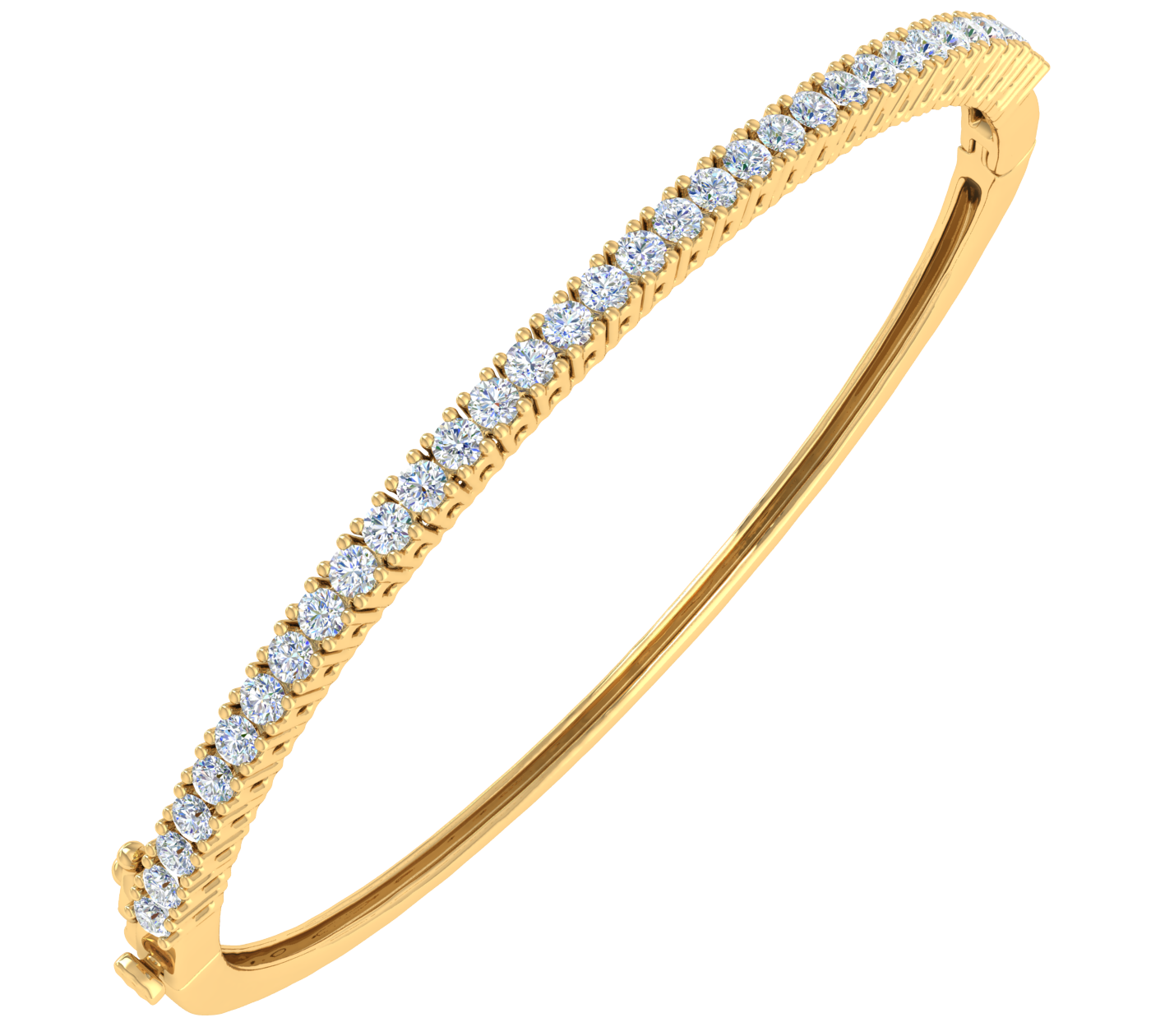 1 Carat Diamond Womens Bangle Bracelet in Gold
