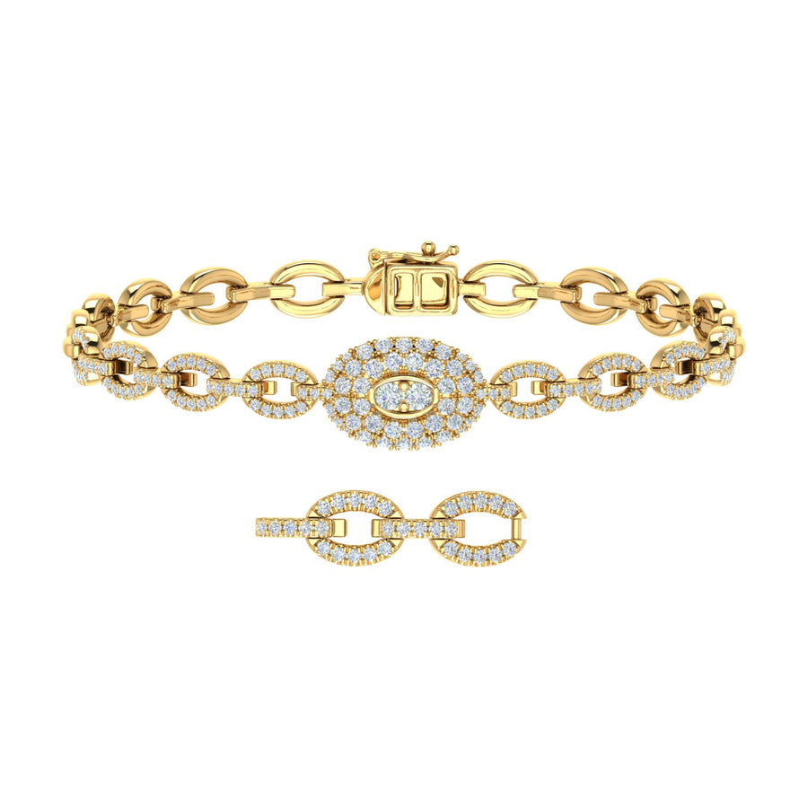 1 1/5 Carat Linked Diamond Bracelet in Gold