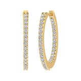 Diamond 1/2 ct Inside Out Hoop Earrings in Gold