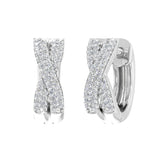 1/4 Carat Pave Set Round Diamond Hoop Earrings in Gold