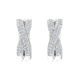 1/4 Carat Pave Set Round Diamond Hoop Earrings in Gold