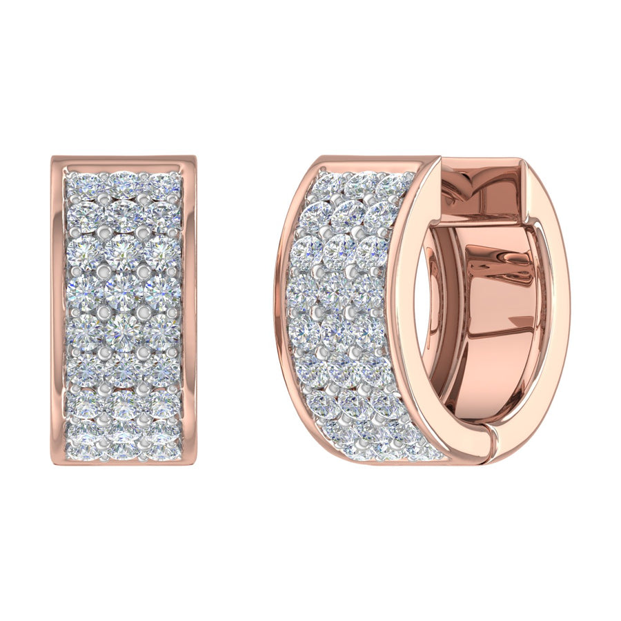 1/2 Carat Diamond Huggies Earrings in Gold