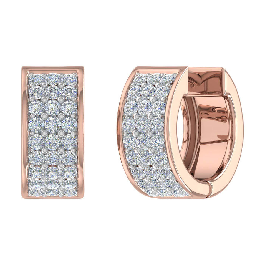 1/2 Carat Diamond Huggies Earrings in Gold - IGI Certified