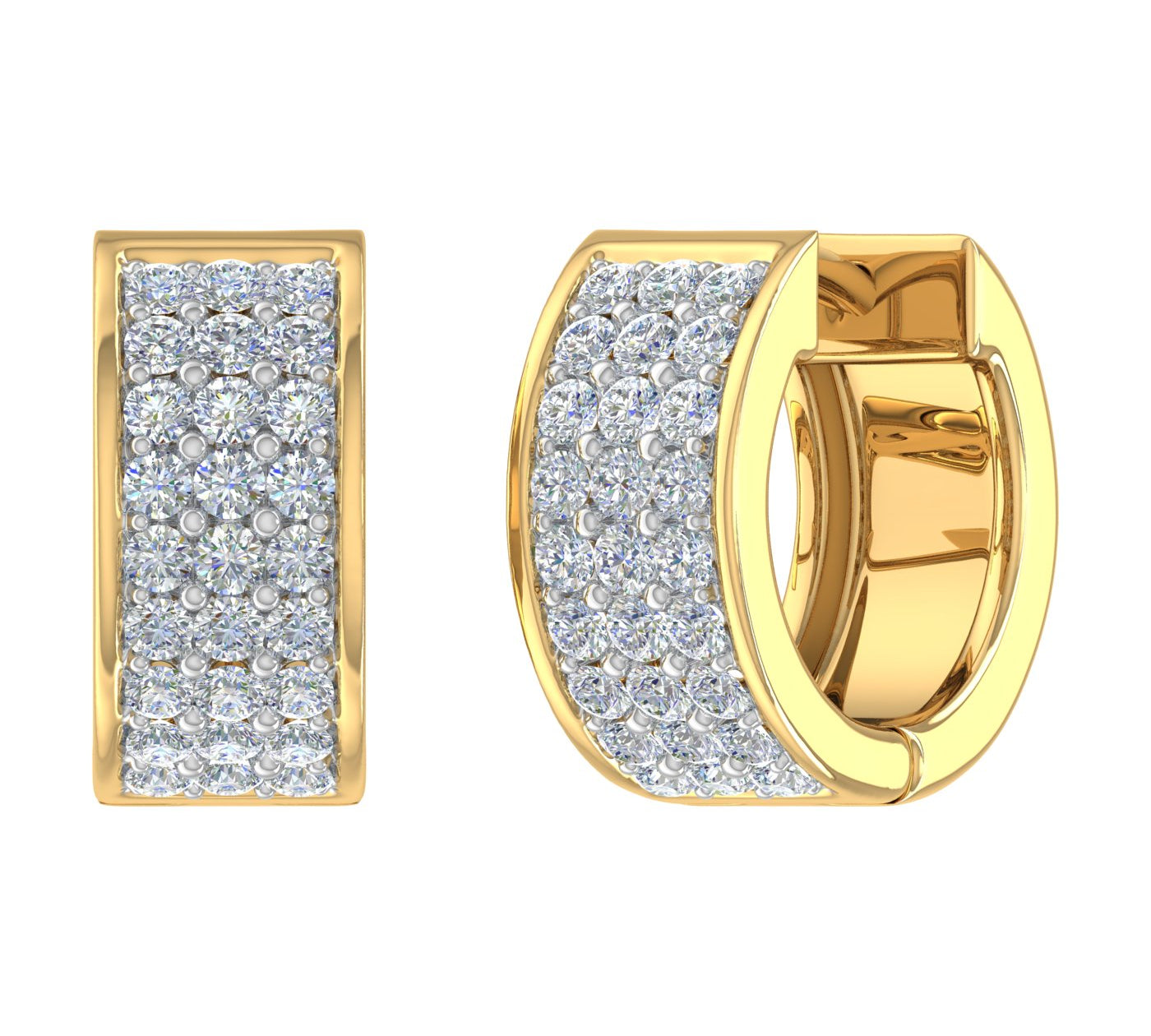 1/2 Carat Diamond Huggies Earrings in Gold