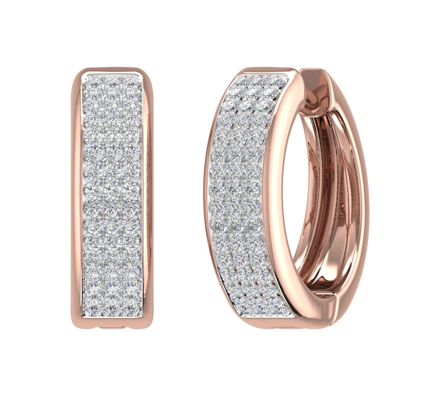 1/2 Carat Diamond Hoop Earrings in Gold