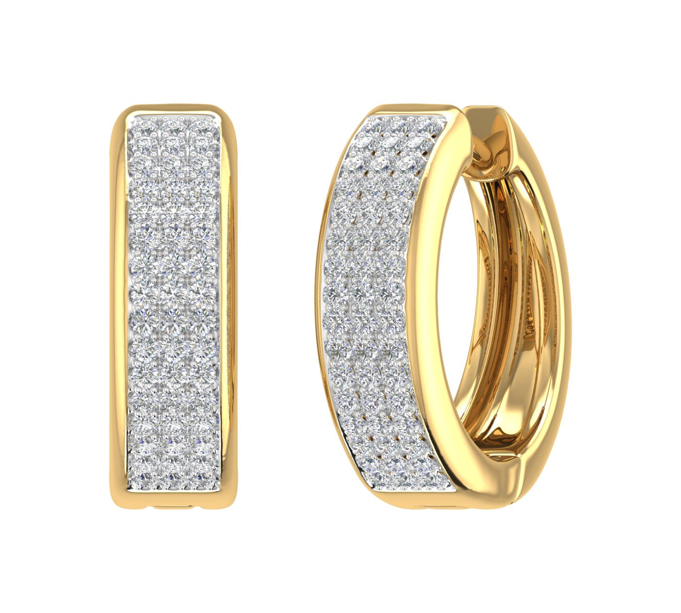 1/2 Carat Diamond Hoop Earrings in Gold