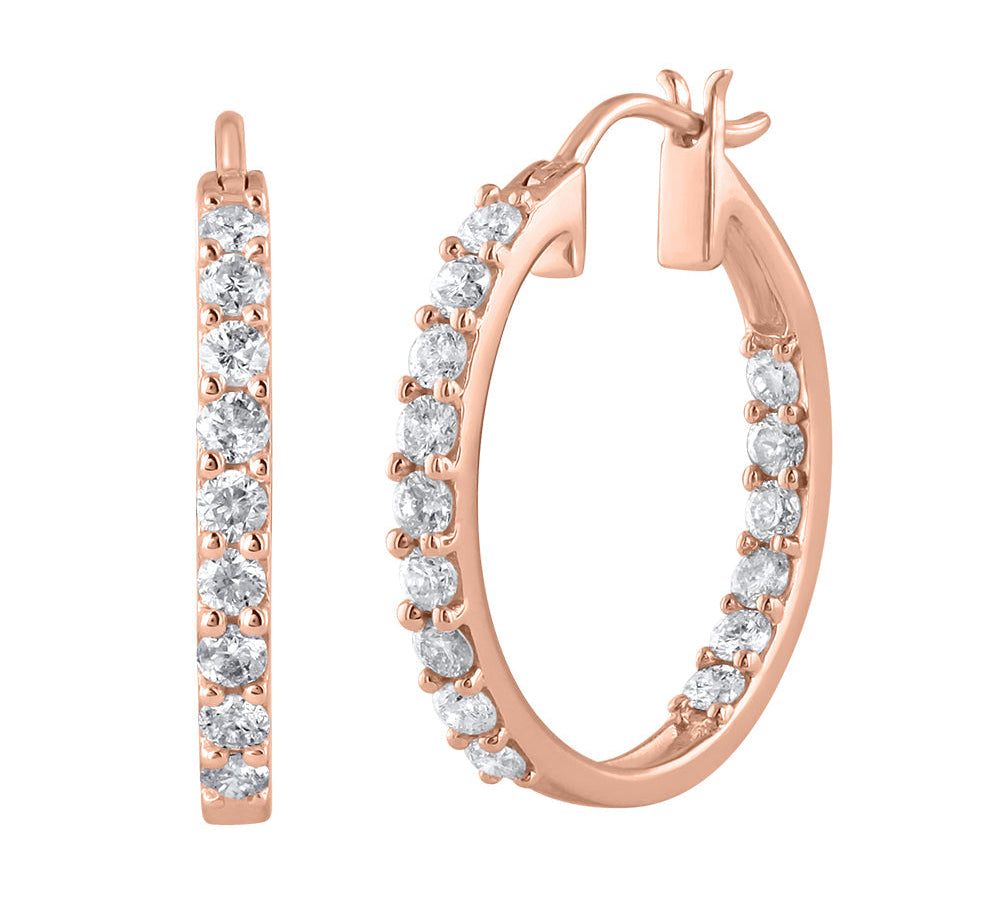 1 Carat (ctw) Diamond Inside-out Hoop Earrings in Gold