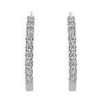 1 Carat (ctw) Diamond Inside-out Hoop Earrings in White Gold-Preview-2