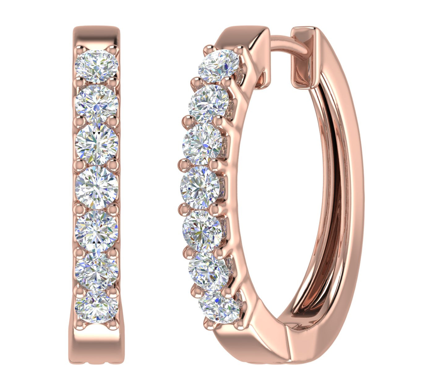 Gold Diamond Hoop Earrings (3/4 Carat)