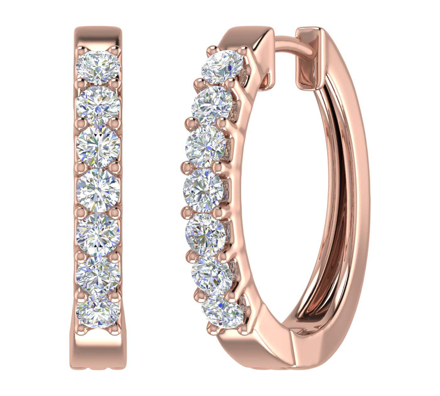 Gold Diamond Hoop Earrings (3/4 Carat) - IGI Certified