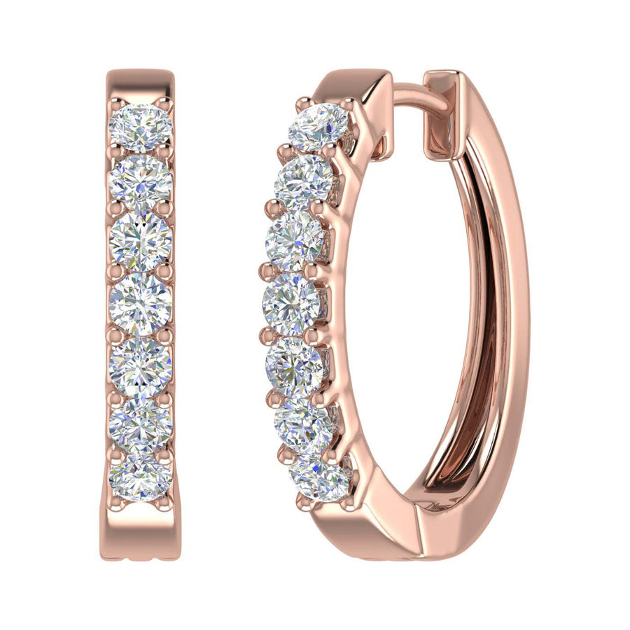 Gold Diamond Hoop Earrings (3/4 Carat) - IGI Certified