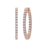 1 Carat Diamond Inside-out Hoop Earrings in Gold - IGI Certified