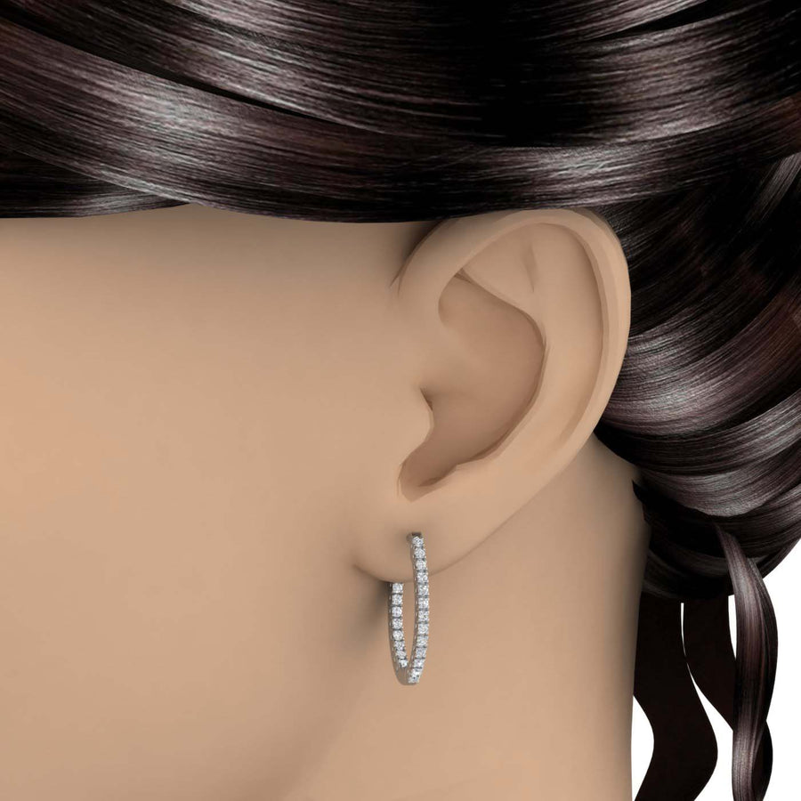 1 Carat Diamond Inside-out Hoop Earrings in Gold - IGI Certified