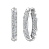 1 Carat Pave Set Diamond Inside-out Hoop Earrings in Gold