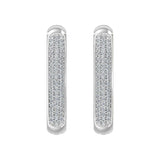 1 Carat Pave Set Diamond Inside-out Hoop Earrings in Gold
