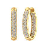 1 Carat Pave Set Diamond Inside-out Hoop Earrings in Gold