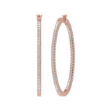 1 Carat Prong Set Diamond Inside-out Hoop Earrings in Gold - IGI Certified