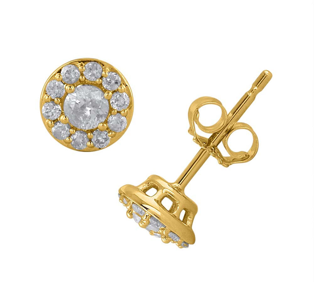 1/3 Carat Diamond Ladies Stud Earrings in Gold