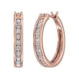 1/2 Carat Channel Set Diamond Hoop Earrings in Gold