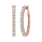 Gold Prong Set Diamond Hoop Earrings (1 Carat) - IGI Certified