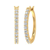 Gold Prong Set Diamond Hoop Earrings (1 Carat) - IGI Certified