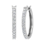 Gold Prong Set Diamond Hoop Earrings (1 Carat) - IGI Certified