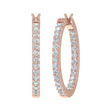 1 Carat Prong Set Diamond Inside-out Hoop Earrings in Gold