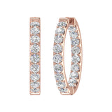 3 Carat (ctw) Inside Out Diamond Hoop Earrings in Gold