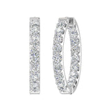 3 Carat (ctw) Inside Out Diamond Hoop Earrings in Gold