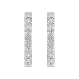 3 Carat (ctw) Inside Out Diamond Hoop Earrings in Gold