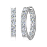 2 Carat (ctw) Inside Out Diamond Hoop Earrings in Gold - IGI Certified