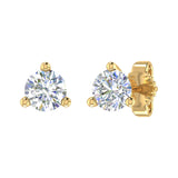 2/3 Carat Diamond 3-Prong Set Stud Earrings in Gold (0.66 Ct)
