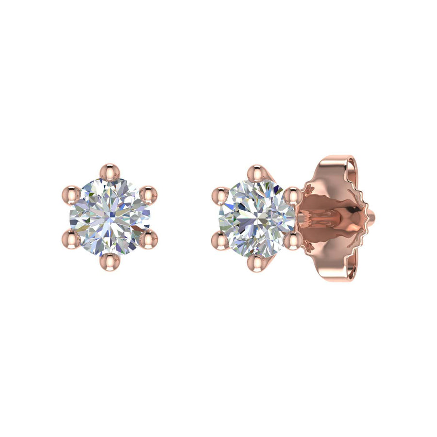 1/5 Carat 6-Prong Diamond Stud Earrings in Gold