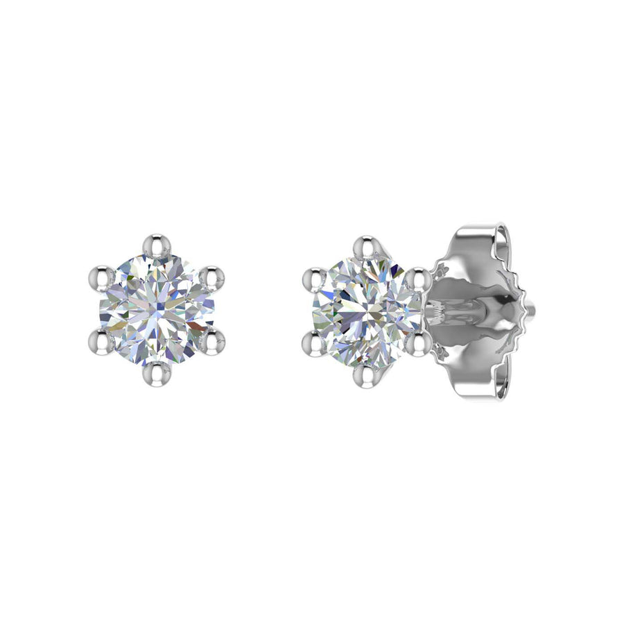 1/5 Carat 6-Prong Diamond Stud Earrings in Gold - IGI Certified